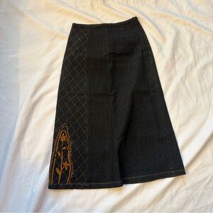 Vintage Chic Black and Gold A-Line Skirt